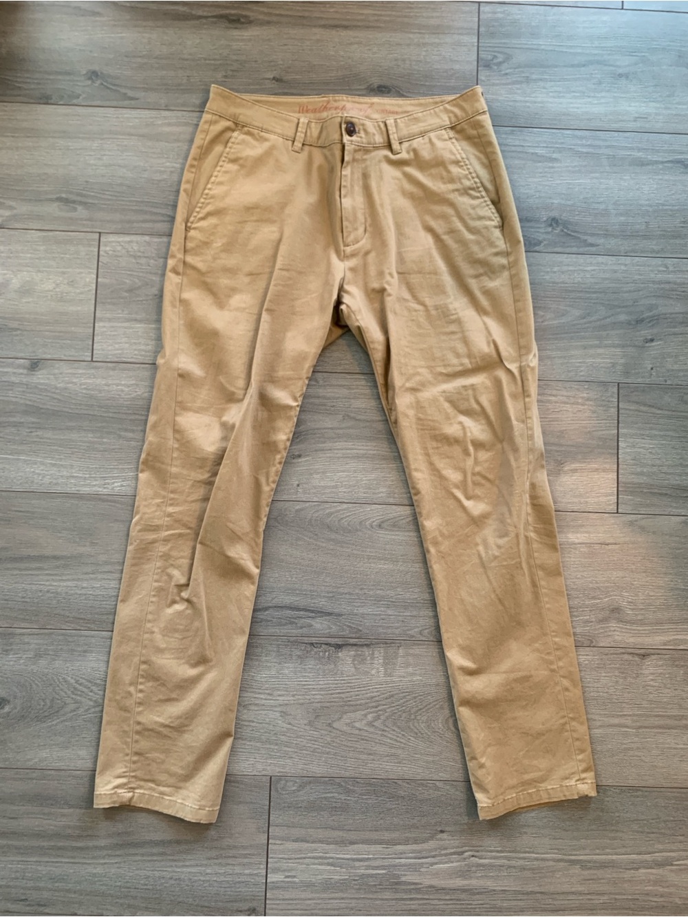 Men's Tan Chino Pants - Classic Straight Fit